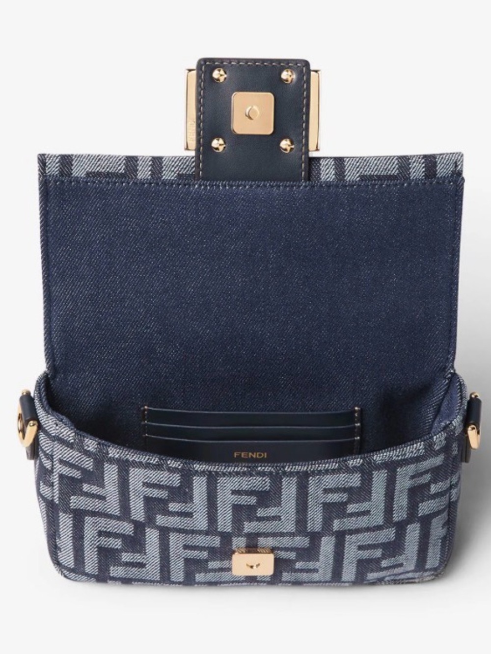 Fendi Baguette Mini
Dark blue denim-effect FF jacquard bag - Picture 4 of 12
